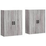 vidaXL Armoires murales 2 Pièces sonoma gris 69 5x34x90 cm
