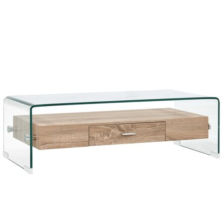 vidaXL Table basse Clair 98 x 45 x 31 cm Verre trempé