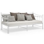 vidaXL Cadre de canapé-lit extensible Blanc Métal 90x200 cm