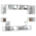 vidaXL Ensemble de meubles TV 8 Pièces Blanc brillant Bois d'ingénierie