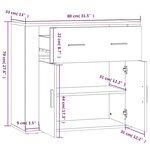 vidaXL Buffet Blanc brillant 80x33x70 cm Bois d'ingénierie
