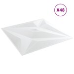 vidaXL Panneaux muraux 48 Pièces blanc 50x50 cm EPS 12 m² étoile