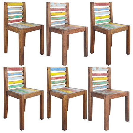 vidaXL Chaises à manger lot de 6 bois de récupération solide