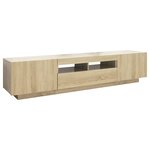 vidaXL Meuble TV avec lumières LED Chêne sonoma 180x35x40 cm