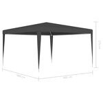 vidaXL Tente de réception professionnelle 4x4 m Anthracite 90 g/m²