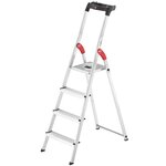 Hailo escabeau l60 4 marches 146 cm aluminium 8160-407