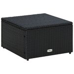vidaXL Tabouret / repose-pied Résine tressée 53 x 53 x 30 cm Noir