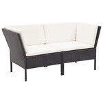 vidaXL Salon de jardin 8 Pièces avec coussins Résine tressée Noir