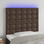 vidaXL Tête de lit à LED Marron 100x5x118/128 cm Similicuir