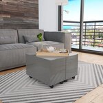 vidaXL Table basse Gris brillant 60x60x35 cm Aggloméré