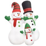 vidaXL Famille de bonhommes de neige gonflable avec LED 240 cm