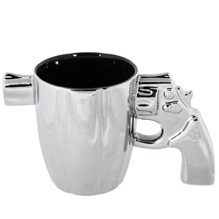 Tasse en céramique argent gun