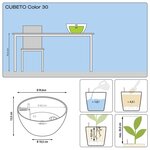 LECHUZA Jardinière CUBETO Color 30 ALL-IN-ONE Gris pierre 13830