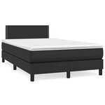 vidaXL Sommier tapissier avec matelas Noir 120x200 cm Similicuir