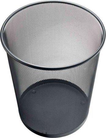 Corbeille à papier Mesh en Fil Métal 15 litres h 265 mm Noir HELIT