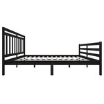 vidaXL Cadre de lit Noir Bois massif 200x200 cm
