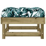 vidaXL Repose-pieds de jardin avec coussins 2 Pièces bois de pin imprégné