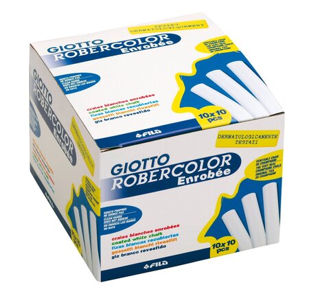 Boite de 100 craies enrobées blanches GIOTTO