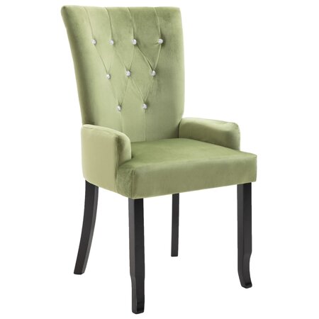 vidaXL Chaise à manger avec accoudoirs Vert clair Velours