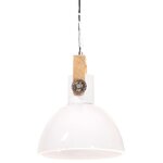 vidaXL Lampe suspendue industrielle 25 W Blanc Rond 30 cm E27