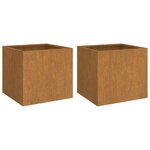 vidaXL Jardinières 2 Pièces 32x30x29 cm acier corten