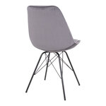 Chaise de table à manger en velours vert foncé aux pieds noirs