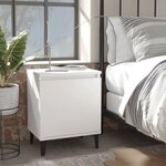 vidaXL Tables de chevet avec pieds en métal 2 Pièces Blanc 40x30x50 cm