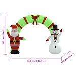 vidaXL Porte voûtée gonflable de Noël avec LED 270 cm