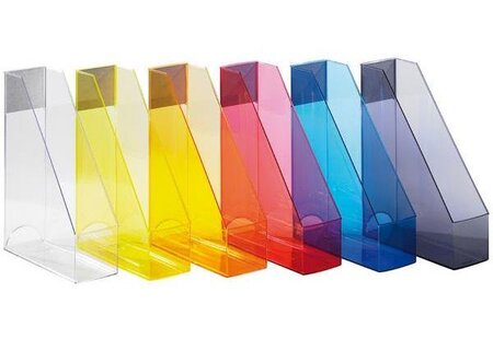 2 x porte-revues Economy Transparent, polystyrène, orange HELIT