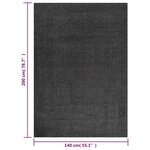vidaXL Tapis shaggy à poils longs Anthracite 140x200 cm