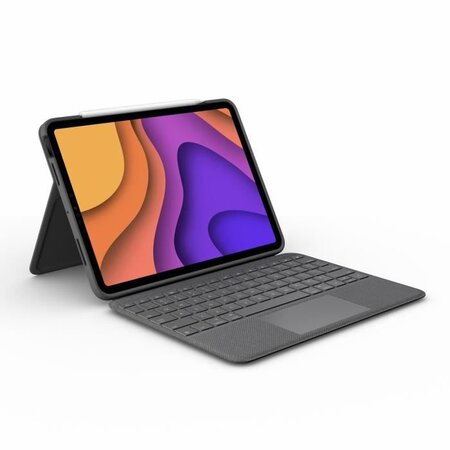 Etui clavier pour ipad - 4ieme géné - logitech - folio touch ipad air - gris