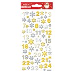 Stickers mousse 3D pour Calendrier de l'Avent - Chiffres et Flocons