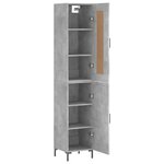 vidaXL Buffet haut Gris béton 34 5x34x180 cm Bois d'ingénierie