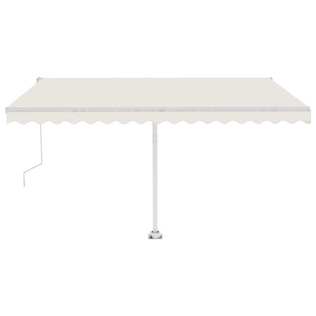vidaXL Auvent automatique avec capteur de vent et LED 450x350 cm Crème