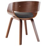 vidaXL Chaises à manger lot de 2 gris bois courbé et tissu