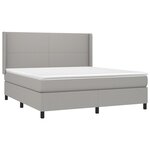 vidaXL Sommier tapissier et matelas et LED Gris clair 180x200 cm Tissu