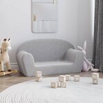 vidaXL Canapé pour enfants à 2 places Gris clair Peluche douce