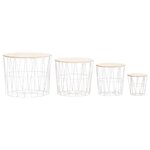 vidaXL Table basse 4 Pièces Blanc