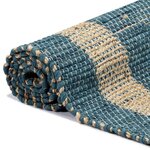 vidaXL Tapis fait à la main Jute Bleu 120x180 cm