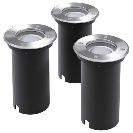 vidaXL Lampes au sol à LED d'extérieur 3 Pièces rond