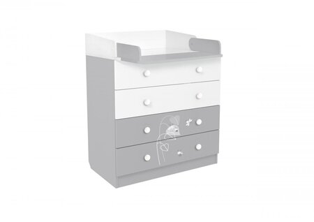 Commode à langer VOLGA AMIS ZEN BLANC-GRIS