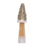 3 champignons en bois dorés 14 cm
