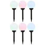 vidaXL Lampes solaires sphériques LED de jardin 6 Pièces 20 cm RVB