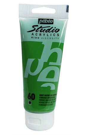 Peinture studio acrylique tube vert oxyde de chrome imitation 100 ml pébéo
