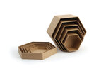 Boîtes gigognes hexagonales papier mâché (x5)