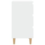 vidaXL Tables de chevet avec pieds en bois 2 Pièces Blanc 40x35x69 cm