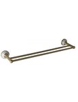 Porte-serviette double KERA 60 cm en laiton et céramique