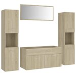 vidaXL Ensemble de meubles de salle de bain Chêne sonoma Aggloméré