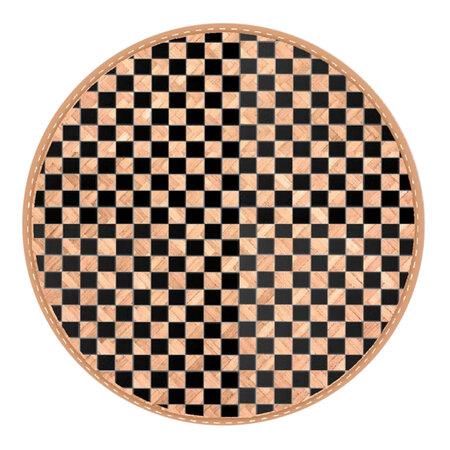 Set de table beige et noir rond en feuilles de bambou - 38 cm