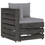 vidaXL Salon de jardin 6 Pièces avec coussins Bois imprégné de gris